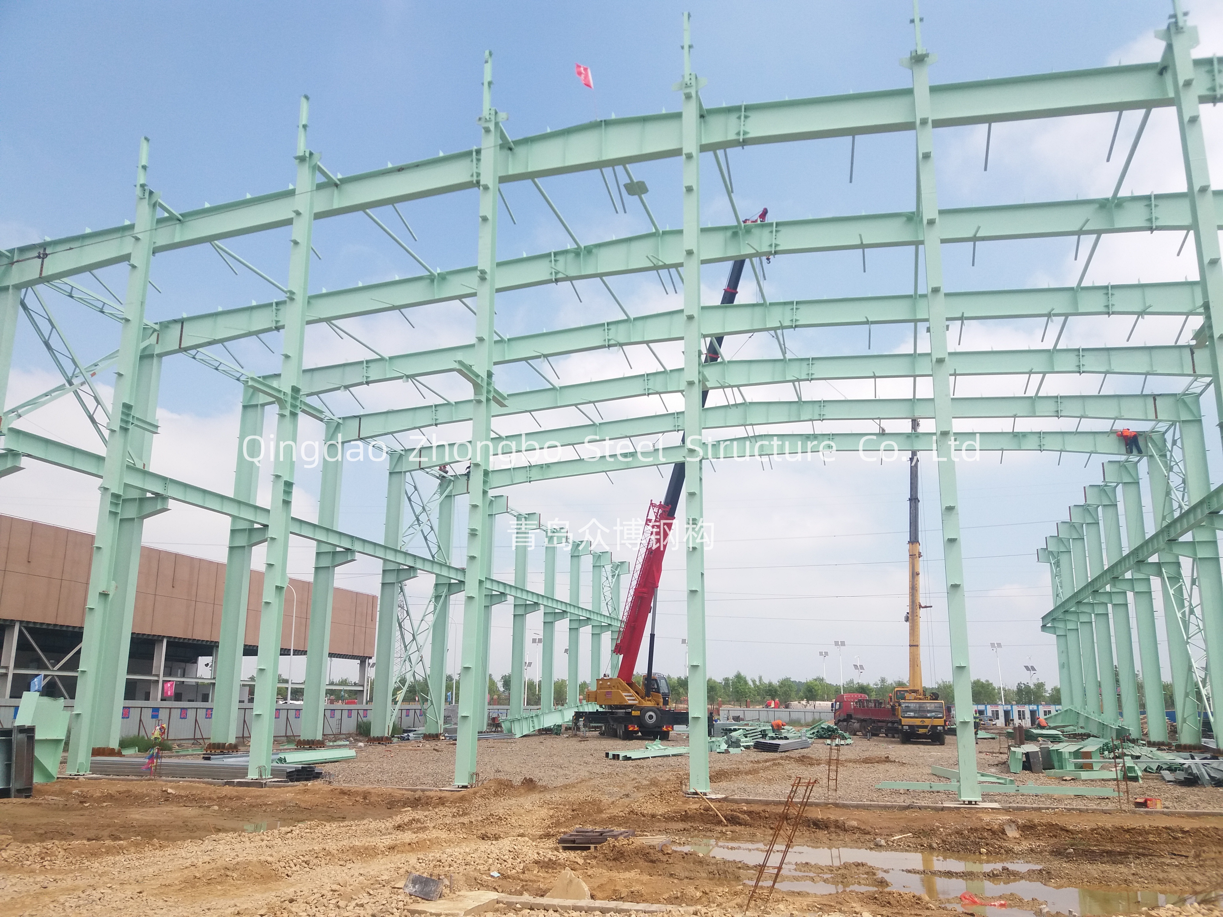 Struktur Kerangka Baja Garasi Baja Prefabrikasi Bangunan Logam Gedung ...