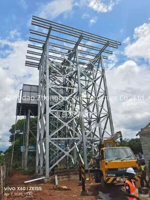 Hot Dip Galvanized Steel Structure Water Tank Tower With Q235 B Class Grade Steel 3m To 28m