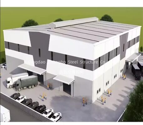 Fire Rated Grade A Large Clear Span Prefab Steel Structure Workshop Factory 60m Width Q355B Portal Frame