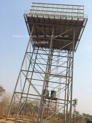 Hot-dip galvanized water storage tank and tower frame